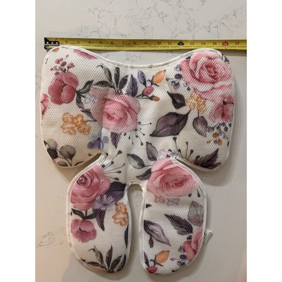 Infant Car Seat Insert Support Floral Soft Minky Dot Reversible 2-sided Spring - Picture 7 of 7